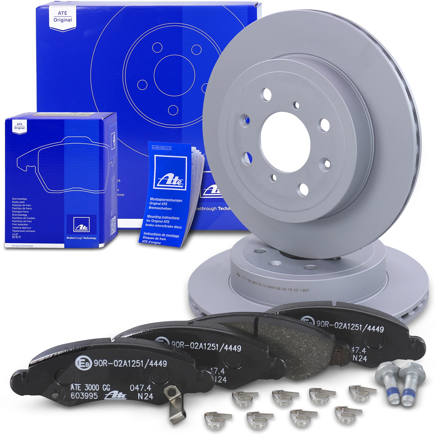 Ate Bremsscheiben+Bremsbeläge Vorderachse Belüftet [Hersteller-Nr. 10697187] für Suzuki, Subaru, Opel, Vauxhall