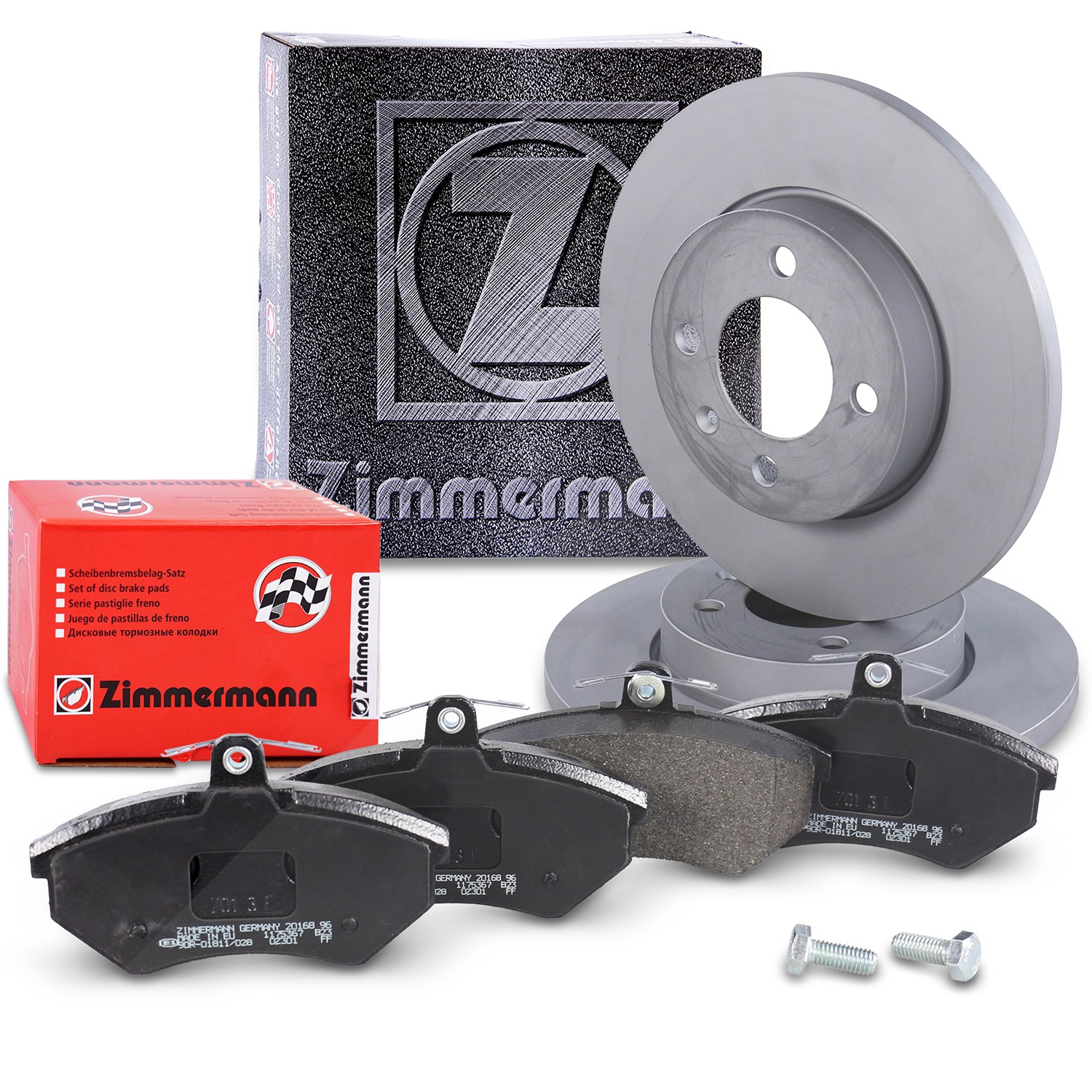 Zimmermann Bremsscheiben+Beläge Vorne Voll [Hersteller-Nr. 10698658] für VW, Seat