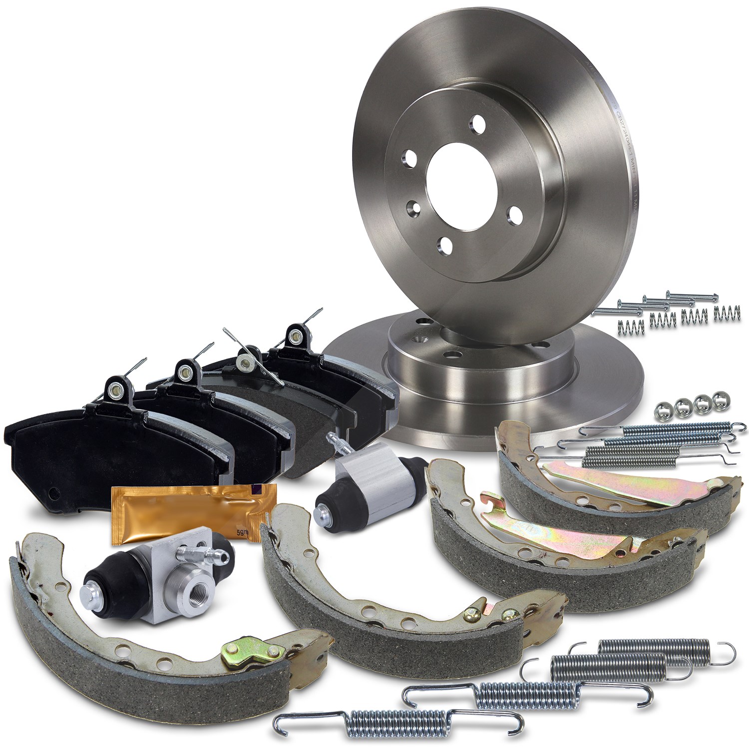 Bestprice Komplettset Bremsscheiben+Bremsbeläge Vorne+Hinten [Hersteller-Nr. 31418647] für VW