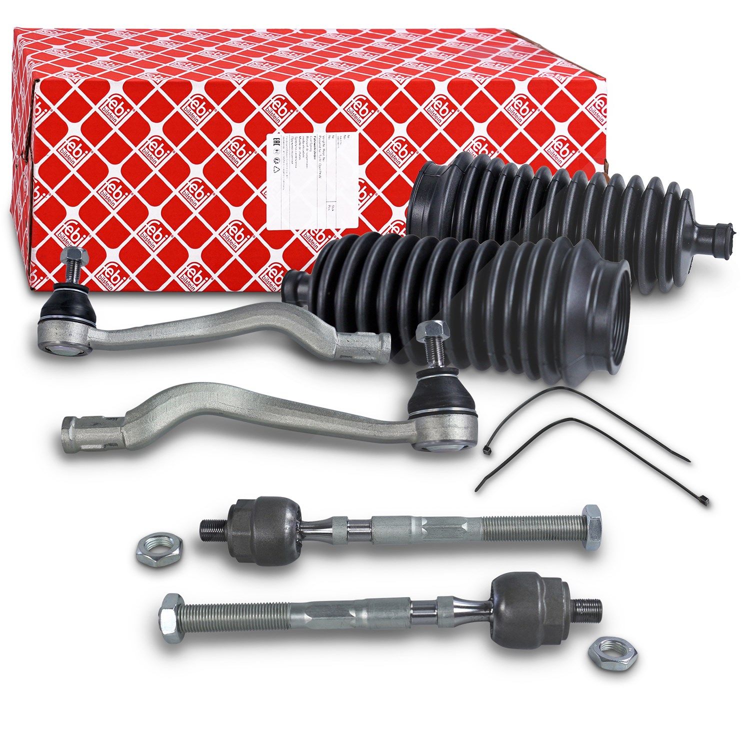 Febi Bilstein 2x Spurstange mit Lenkmanschetten vorne [Hersteller-Nr. 34332] für Renault, Dacia
