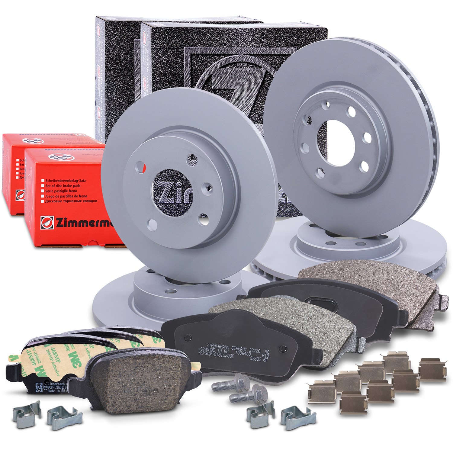 Zimmermann 4x Bremsscheiben+Beläge Vorne+Hinten [Hersteller-Nr. 40197196] für Opel