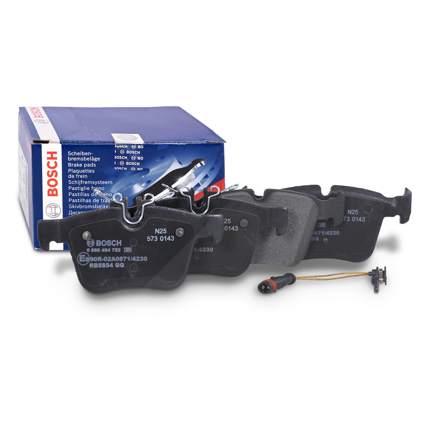 Bosch Bremsbelagsatz mit Warnkontakt hinten [Hersteller-Nr. 0986494752] für Mercedes-Benz