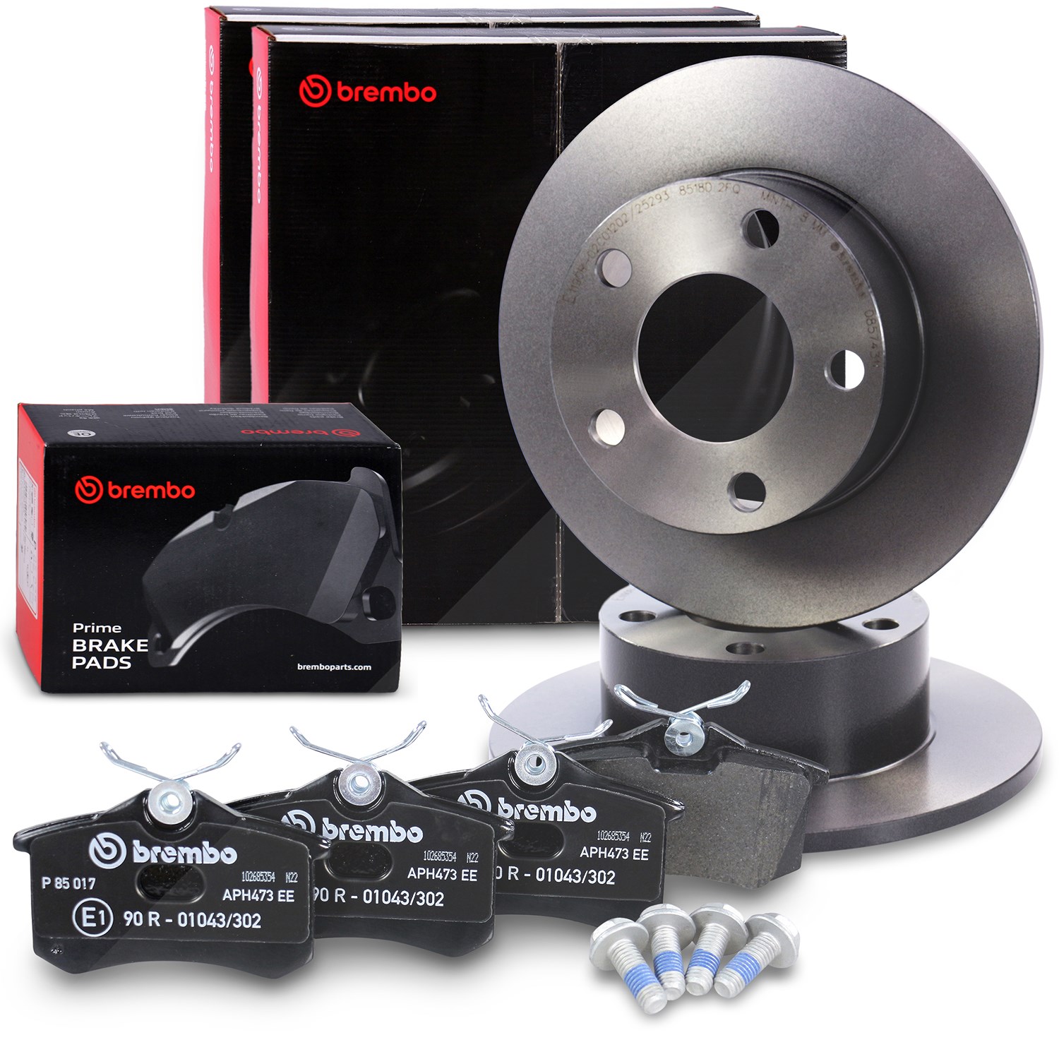 Brembo Bremsscheiben Coated+Bremsbeläge Hinten [Hersteller-Nr. 10698039] für Audi
