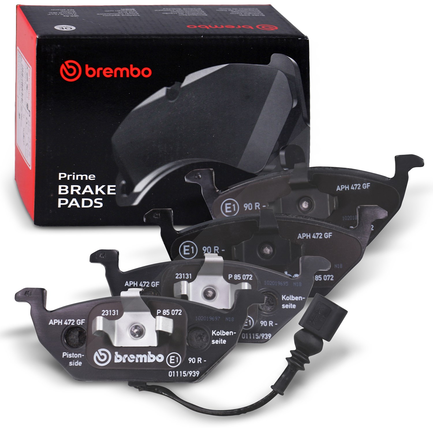 Brembo Bremsbelagsatz mit Warnkontakt vorne [Hersteller-Nr. P85072] für Audi, Skoda, Seat, VW