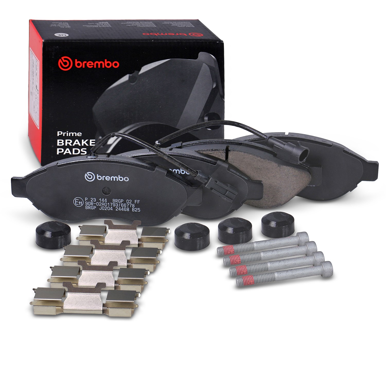 Brembo Bremsbelagsatz mit Warnkontakt vorne [Hersteller-Nr. P23144] für Vauxhall, Fiat, Peugeot, Opel, Citroën