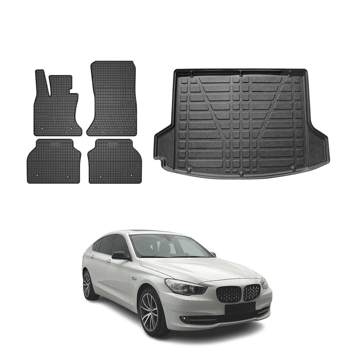 Omac Gummimatten Fußmatten Kofferraumwanne 5x [Hersteller-Nr. 1218YPS-484] für BMW