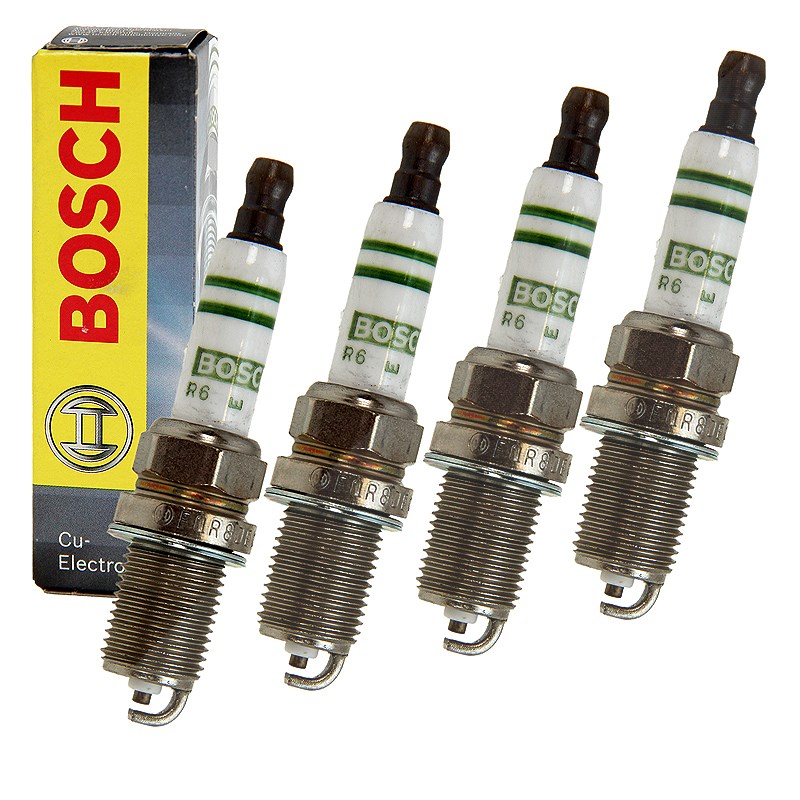 Bosch 4x Zündkerze FQR8DE [Hersteller-Nr. 0242229724] für Mercedes-Benz