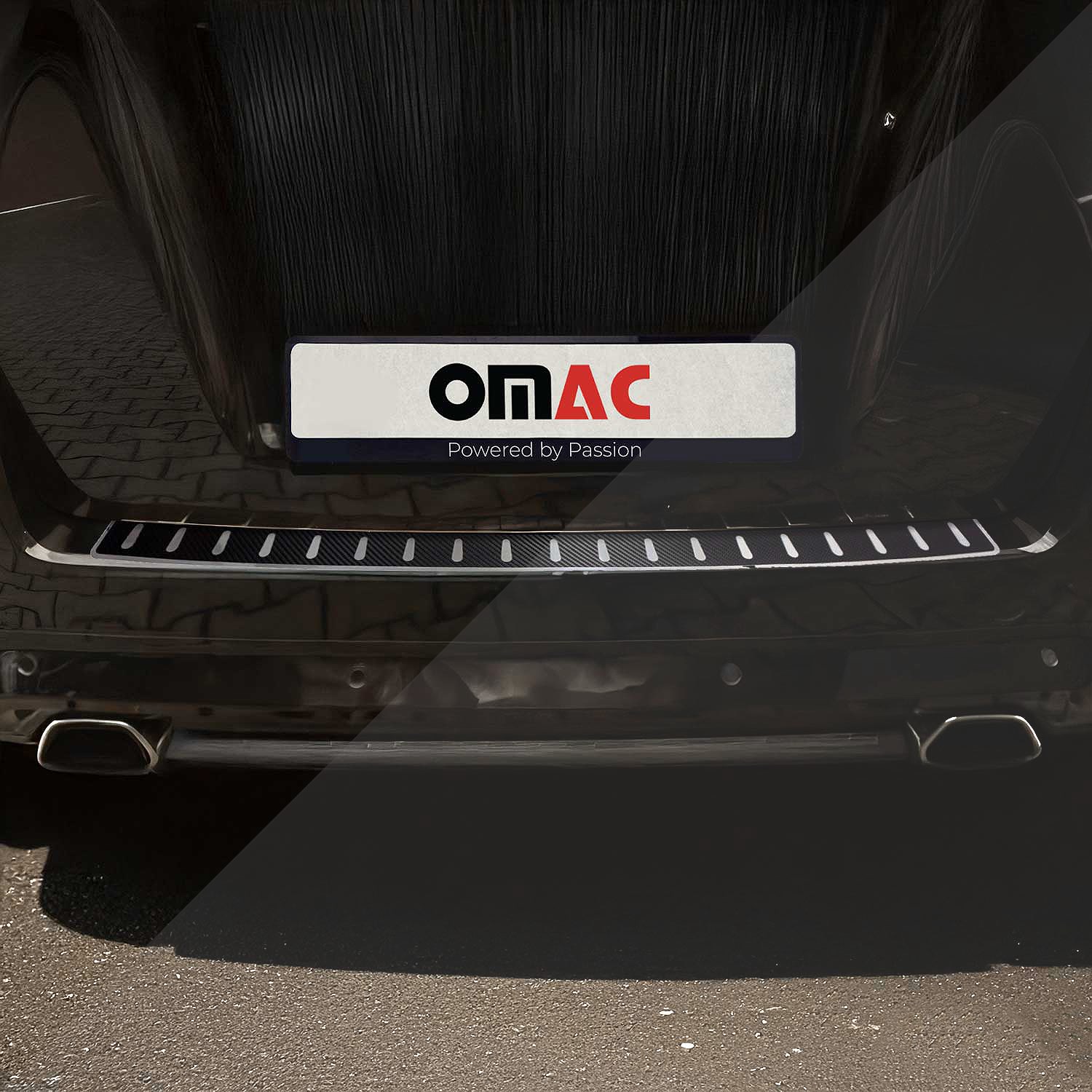 Omac Schwarz Ladekantenschutz Stoßstangenschutz Für Opel Zafira A B 1999-2014 – Edelstahl Carbon Foliert - Image 2
