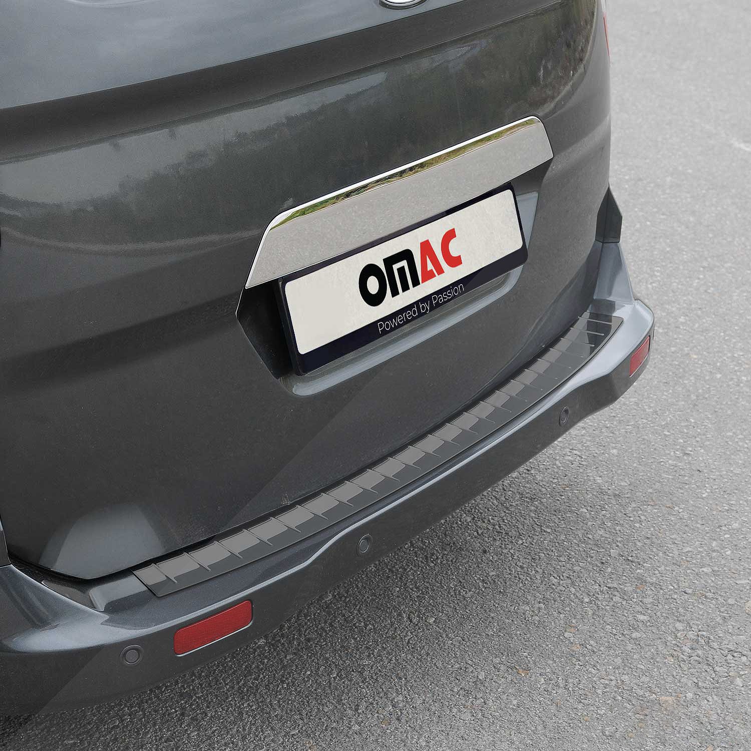 Omac Schwarz Ladekantenschutz Für Ford Tourneo Courier 2014-23 Edelstahl Dark Chrom - Image 2
