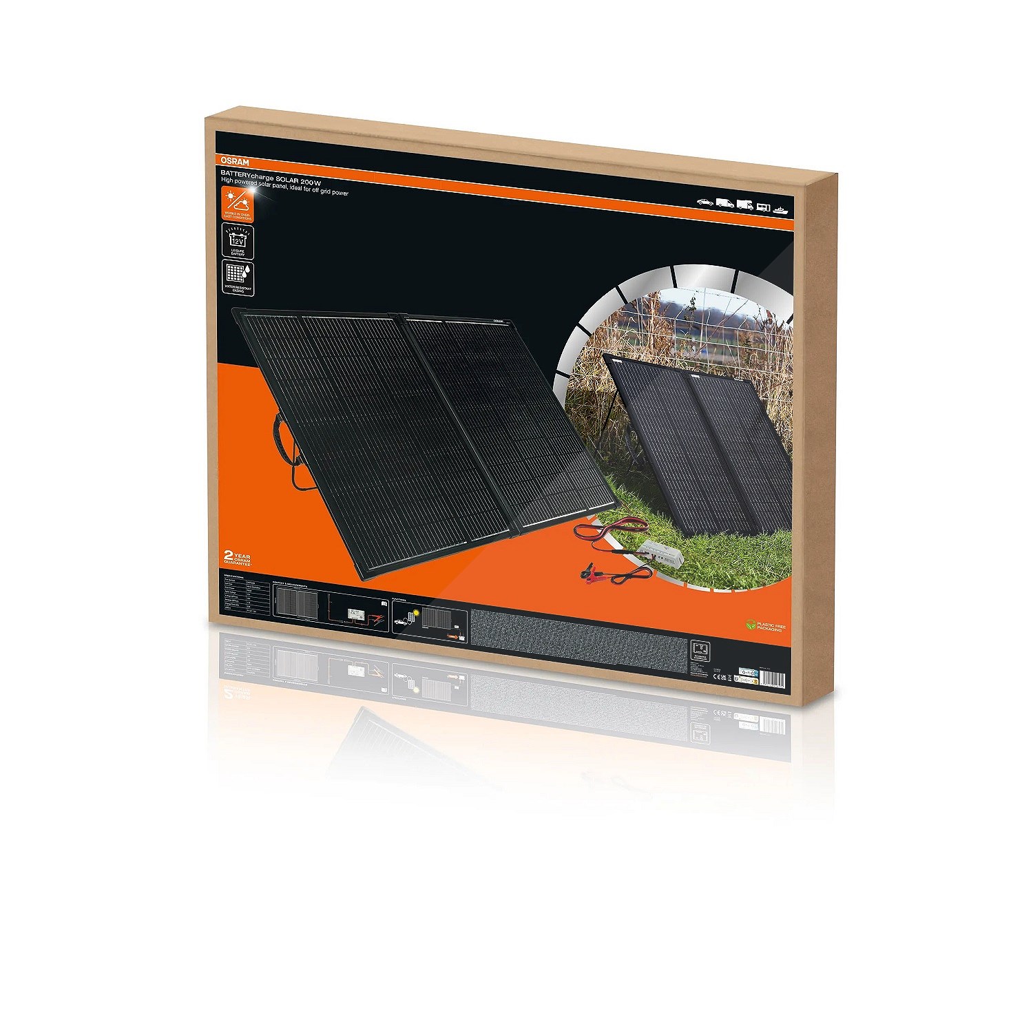 Osram , Solarpanel, Batterycharge Solar 200W Monokristallines Solarmodul 200 W 12 V, 5 V (200 W, 10.50 Kg) - Image 4
