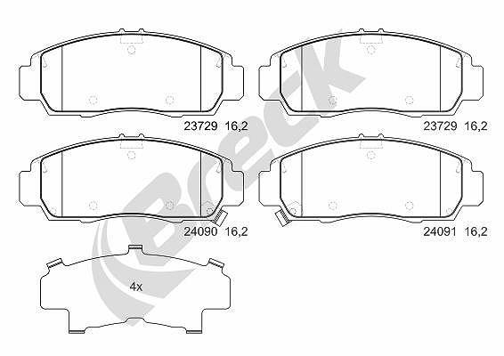 Breck Bremsbelagsatz, Scheibenbremse 23729 00 701 Für Acura Honda - Bild 4