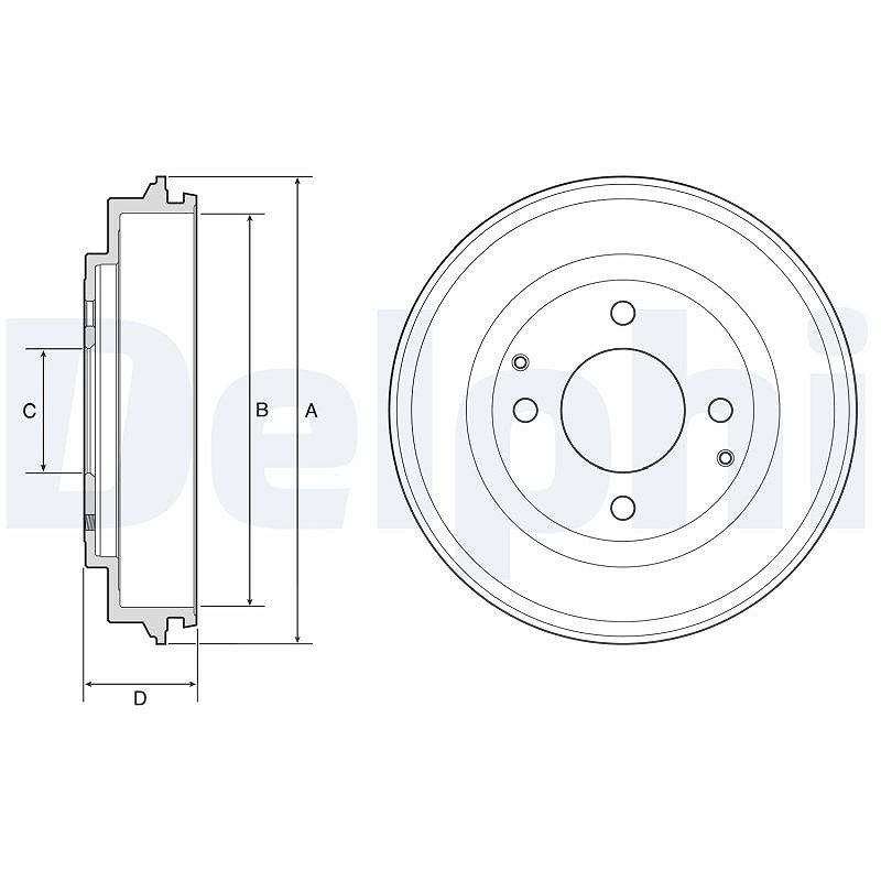 Für DELPHI BF632 Brake drum BF632 Brake drum rear fits: CITROEN C-ZERO; PEUGEOT - Bild 7
