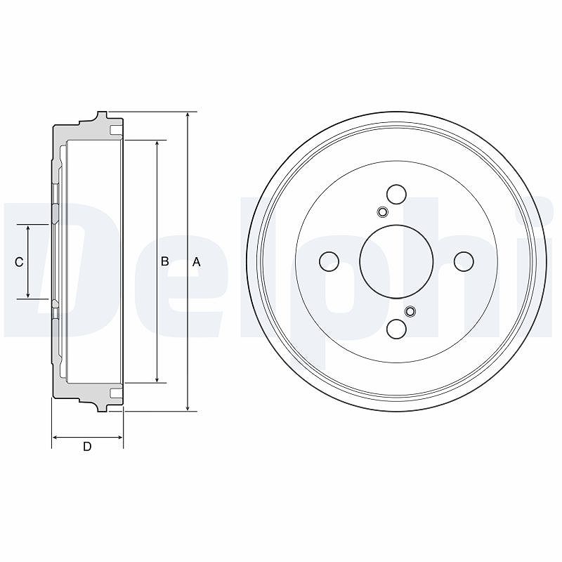 Für DELPHI BF605 Brake drum BF605 Brake drum rear fits: TOYOTA IQ 1.0/1.33/1.4D - Bild 5