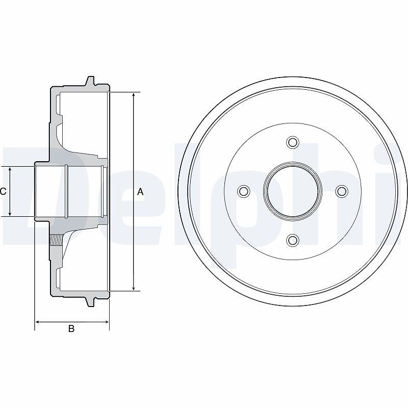 Für DELPHI HAMULCE BFR538 BRAKE DRUM REAR WITH BEARING - Bild 7