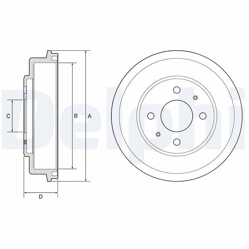 Für DELPHI HAMULCE BF582 BRAKE DRUM - Bild 4