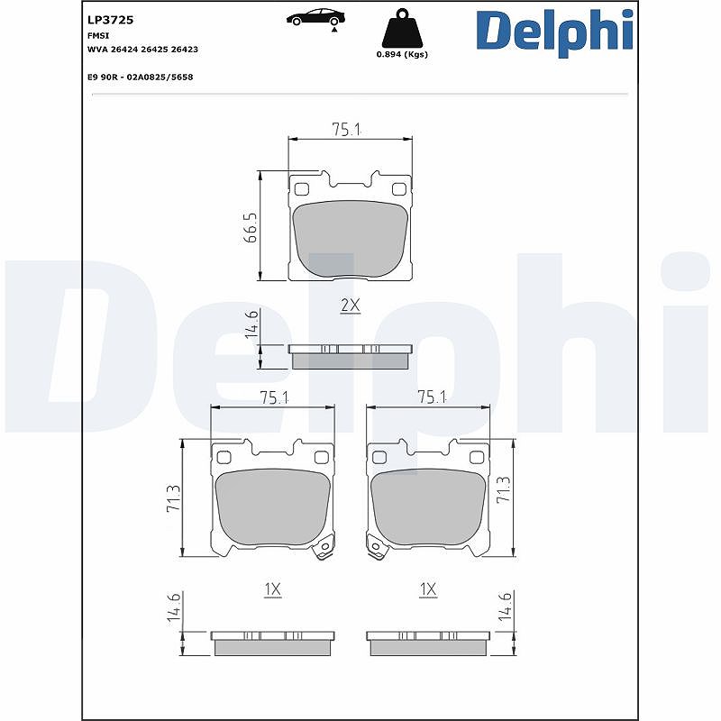 Für DELPHI LOCKHEED HAMULCE LP3725 HAM PADS. KPL - Bild 7