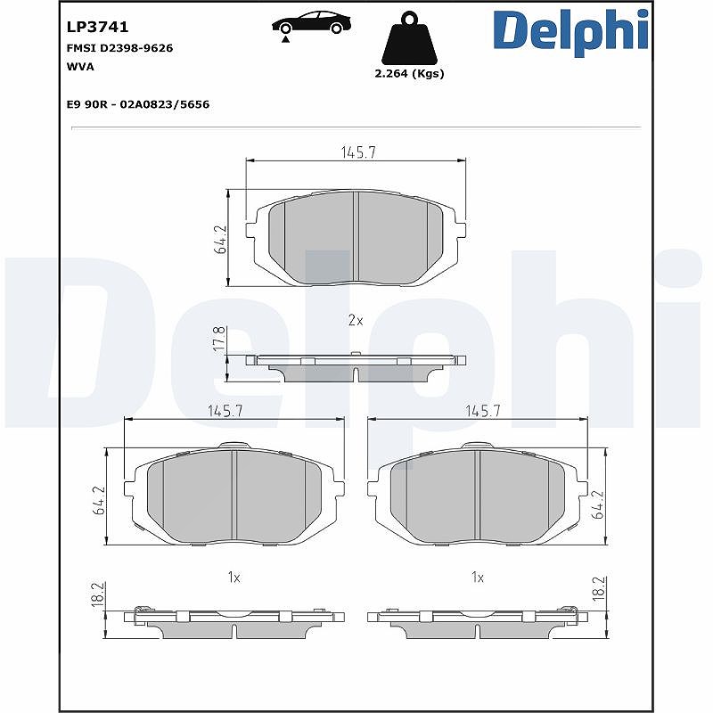 Für DELPHI HAMULCE LP3741 BRAKE PADS FRONT - Bild 8