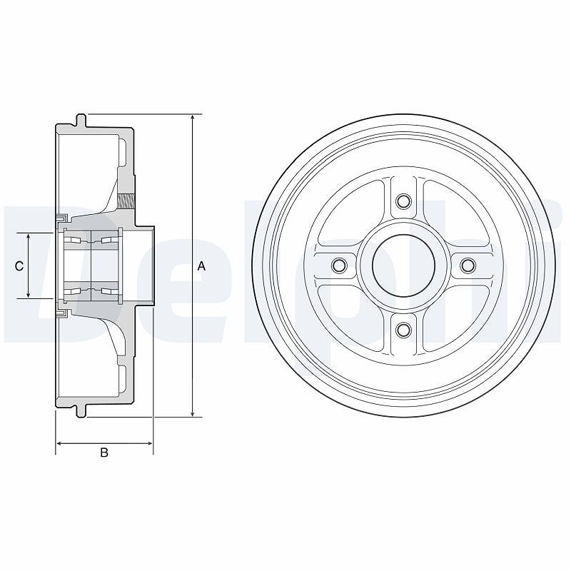 Für DELPHI LOCKHEED HAMULCE BFR595 HAM DRUM. WITH BEARING - Bild 7