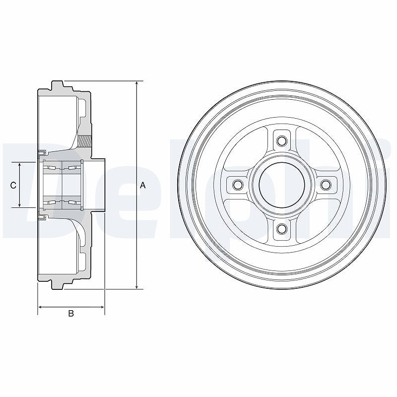 Für DELPHI HAMULCE BFR626 BRAKE DRUM REAR WITH BEARING - Bild 6