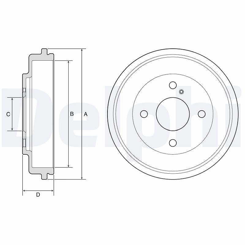 Für DELPHI BF591 Brake drum BF591 Brake drum rear fits: FORD FIESTA VI, KA+ III - Bild 5