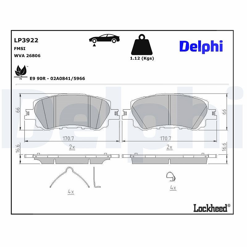 Bremsbelagsatz, Scheibenbremse Semi-Metallic LP3922 DELPHI für MAZDA CX-60 - Bild 8