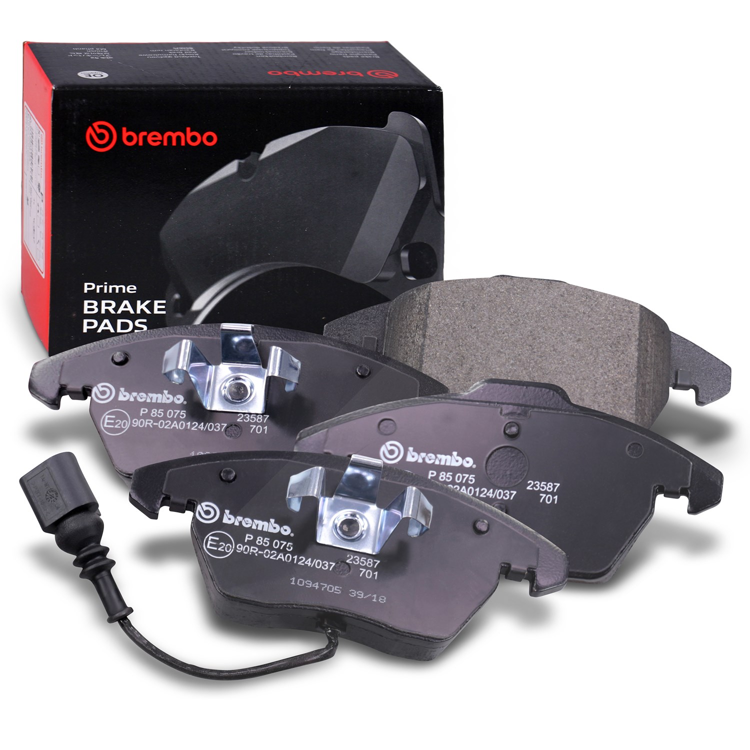 Brembo Bremsbelagsatz mit Warnkontakt vorne [Hersteller-Nr. P85075] für VW, Skoda, Seat, Spyker, Audi