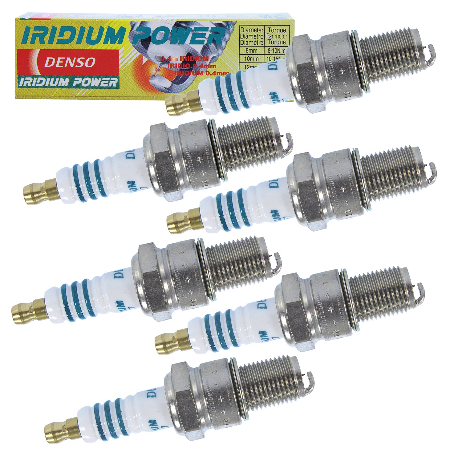 Denso 6x Zündkerze Iridium Power IW27 [Hersteller-Nr. IW27] für Porsche