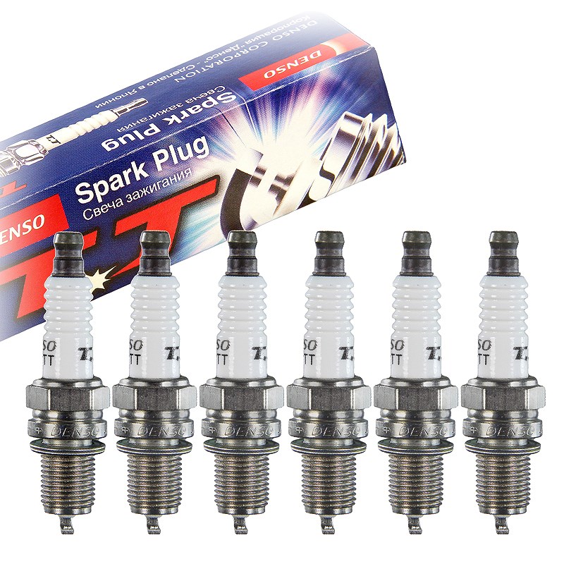 Denso 6x Zündkerze Twin Tip XU22TT [Hersteller-Nr. XU22TT] für Abarth, Porsche, Chevrolet, BMW