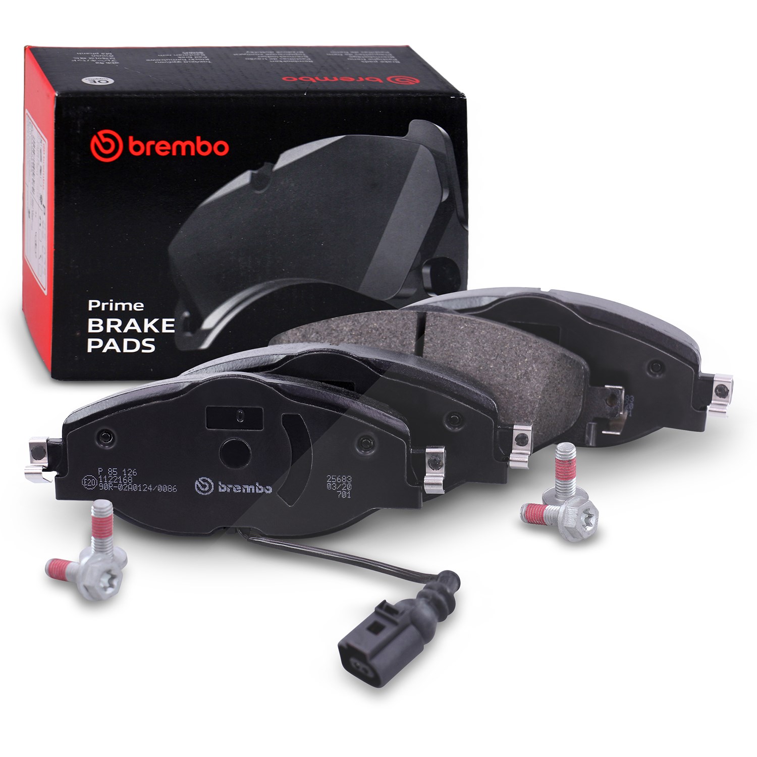 Brembo Bremsbelagsatz mit Warnkontakt vorne [Hersteller-Nr. P85126] für Skoda, Audi, VW, Cupra, Seat