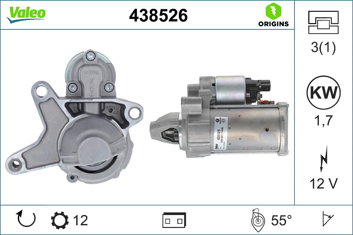 Valeo Starter [Hersteller-Nr. 438526] für Toyota, Citroën, Ds, Peugeot, Opel, Vauxhall
