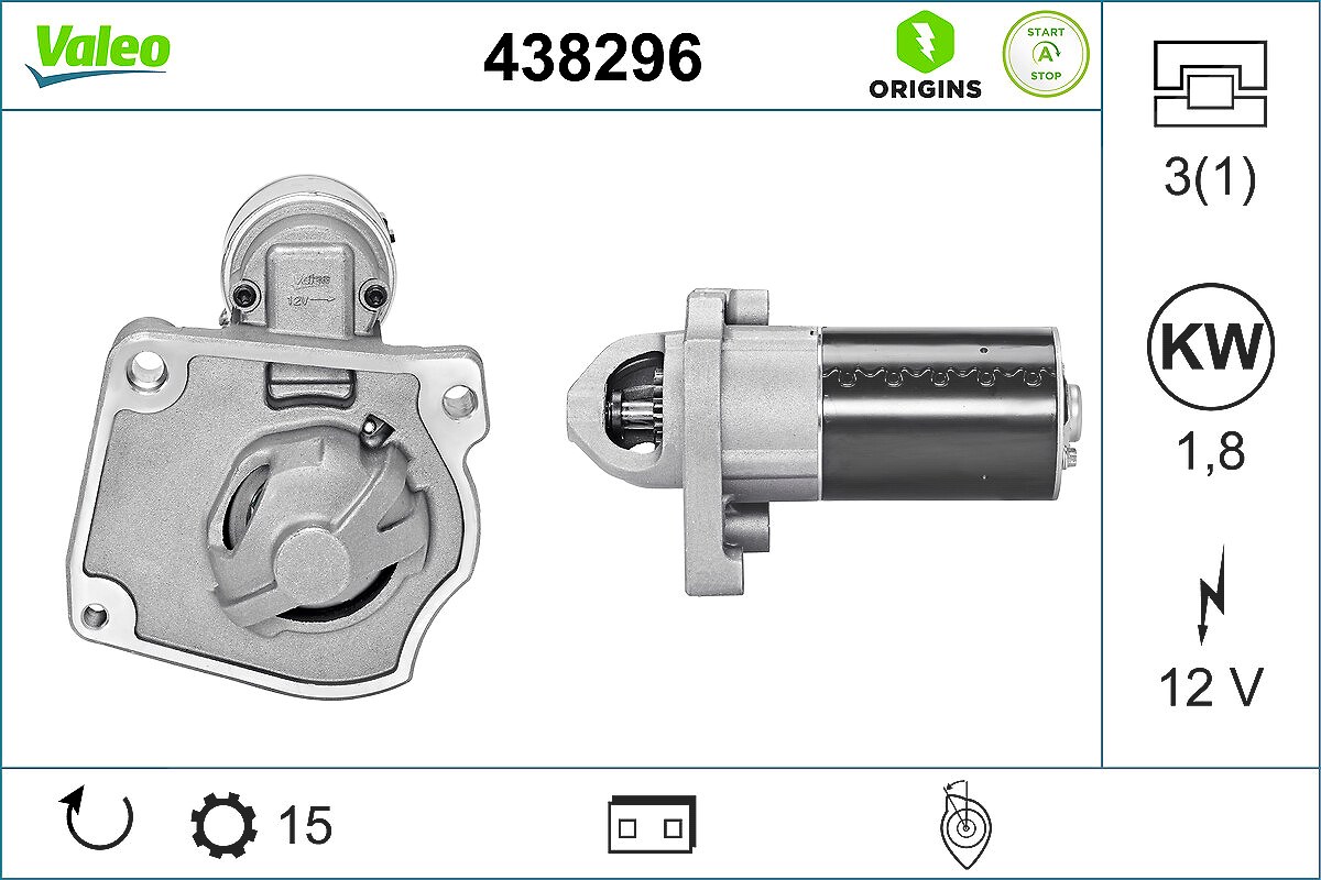 Valeo Starter [Hersteller-Nr. 438296] für Peugeot, Ds, Citroën