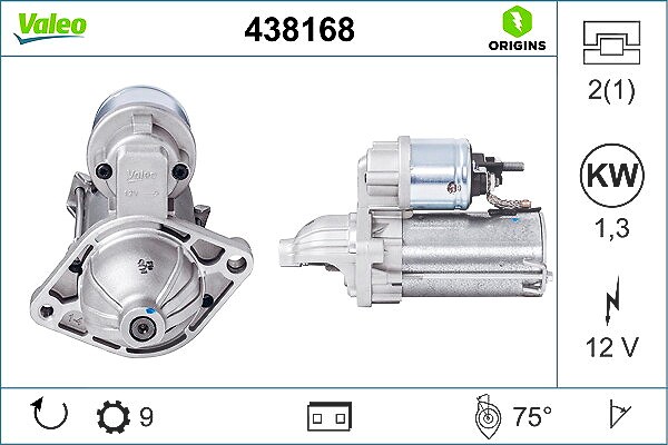 Valeo Starter [Hersteller-Nr. 438168] für Vauxhall, Alfa Romeo, Opel, Lancia, Fiat