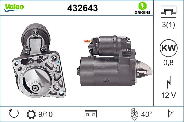 Valeo Starter [Hersteller-Nr. 432643] für Fiat, Lancia, Autobianchi