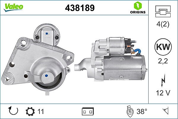 Valeo Starter [Hersteller-Nr. 438189] für Vauxhall, Citroën, Peugeot, Opel, Ds, Mini, Suzuki