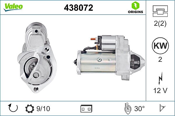 Valeo Starter [Hersteller-Nr. 438072] für VW, Seat, Skoda, Audi