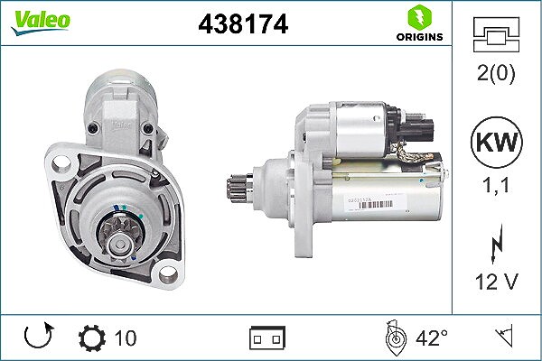 Valeo Starter [Hersteller-Nr. 438174] für Audi, Skoda, Seat, VW