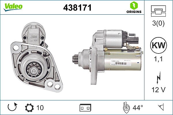 Valeo Starter [Hersteller-Nr. 438171] für Skoda, Audi, Seat, VW