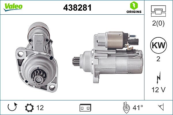 Valeo Starter [Hersteller-Nr. 438281] für Skoda, Seat, VW, Audi