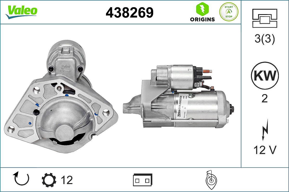 Valeo Starter [Hersteller-Nr. 438269] für Renault, Nissan, Mercedes-Benz, Vauxhall, Opel