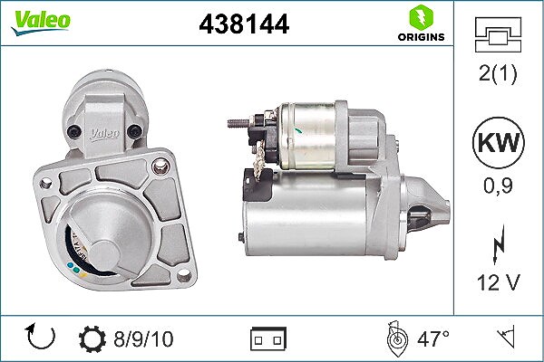 Valeo Starter [Hersteller-Nr. 438144] für Jeep, Chrysler, Abarth, Alfa Romeo, Lancia, Opel, Ford, Fiat