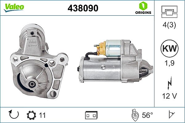 Valeo Starter [Hersteller-Nr. 438090] für Mitsubishi, Nissan, Vauxhall, Renault, Suzuki, Opel