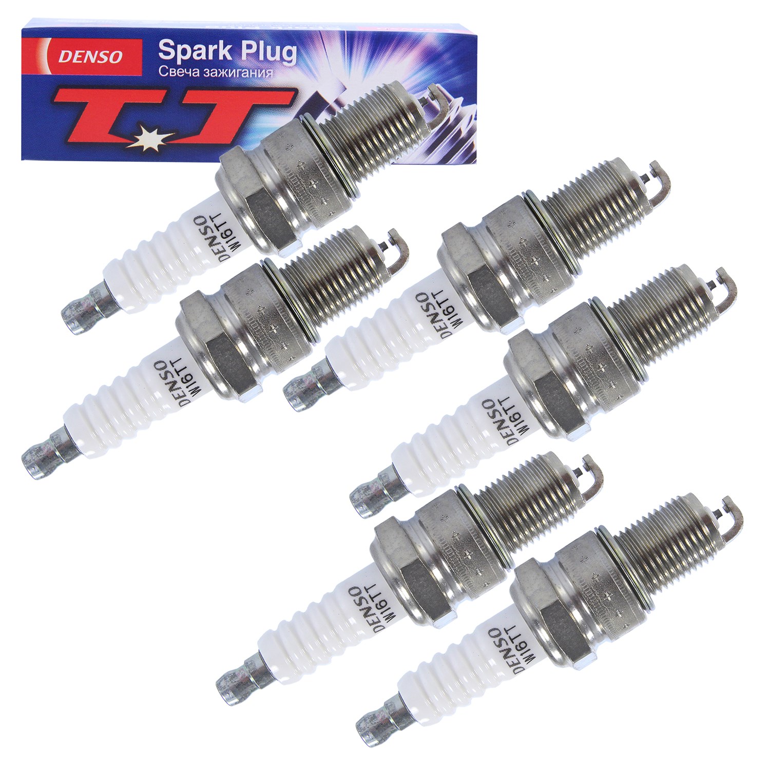 Denso 6x Zündkerze Twin Tip W16TT [Hersteller-Nr. W16TT] für BMW, Chevrolet, Chrysler, Toyota, Mitsubishi, Nissan, Hyundai, Opel, Mercedes-Benz