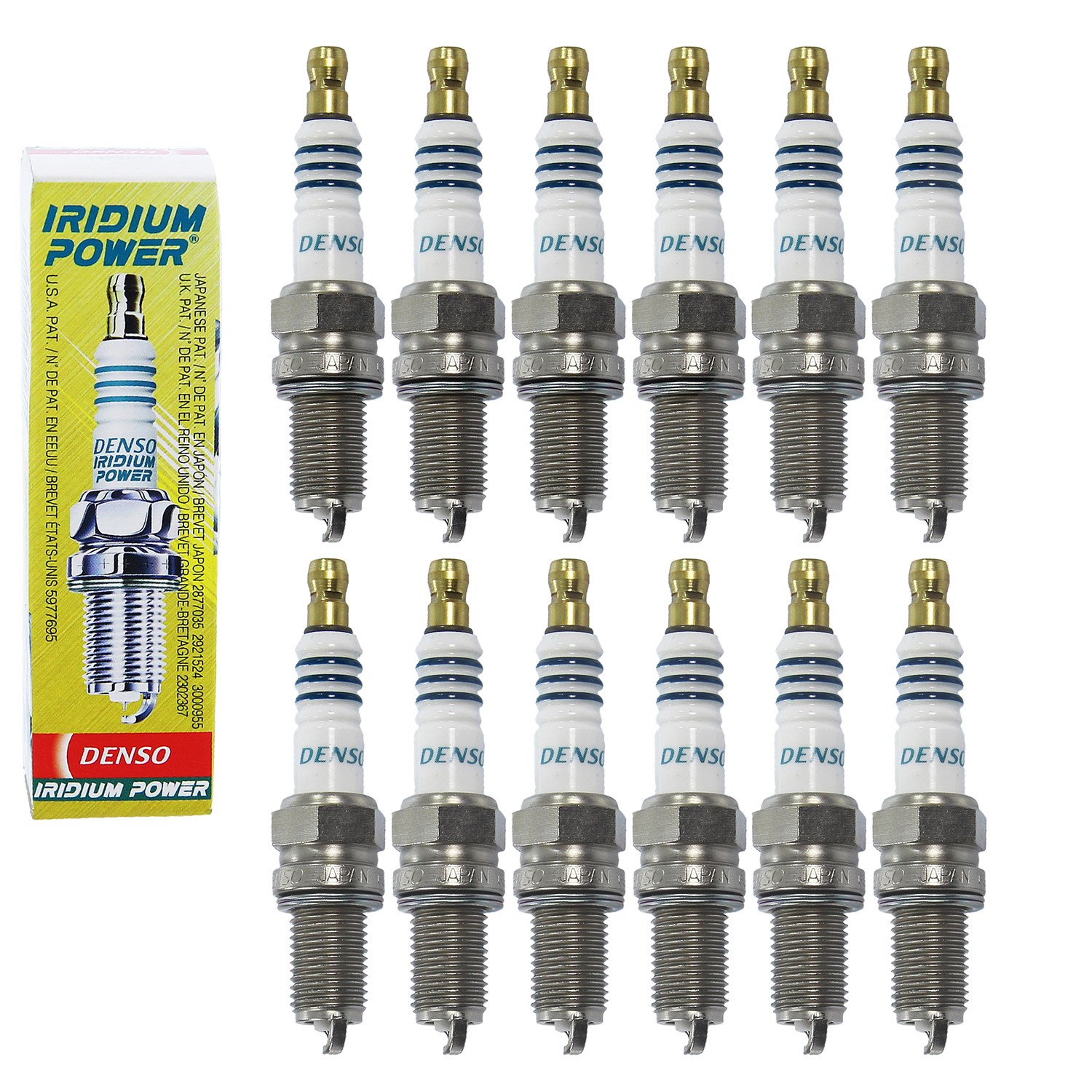 Denso 12x Zündkerze Iridium Power IXU27 [Hersteller-Nr. IXU27] für Lamborghini, Ferrari
