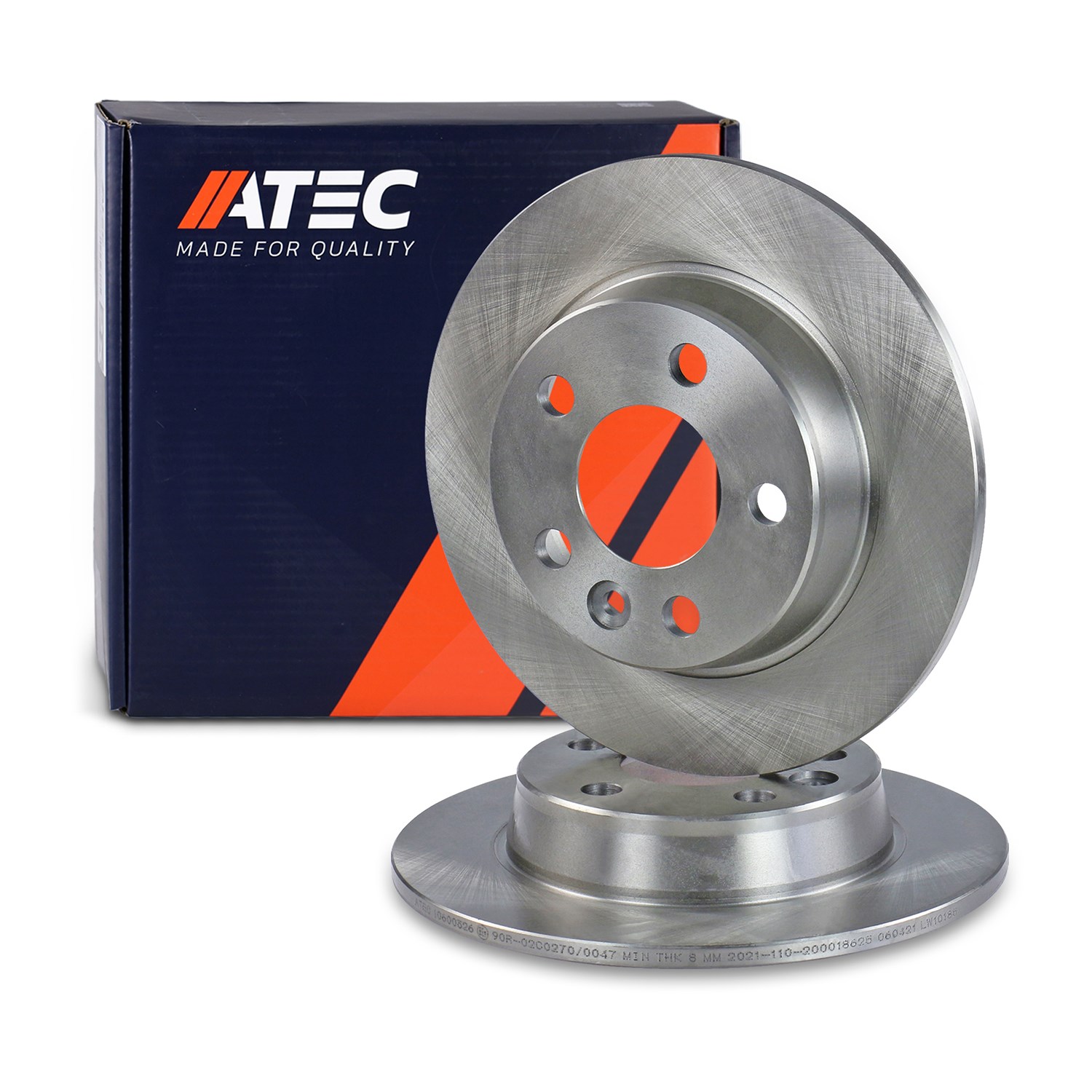 Atec Bremsscheibe Hinterachse Voll [Hersteller-Nr. 10600326] für Ford, VW, Seat