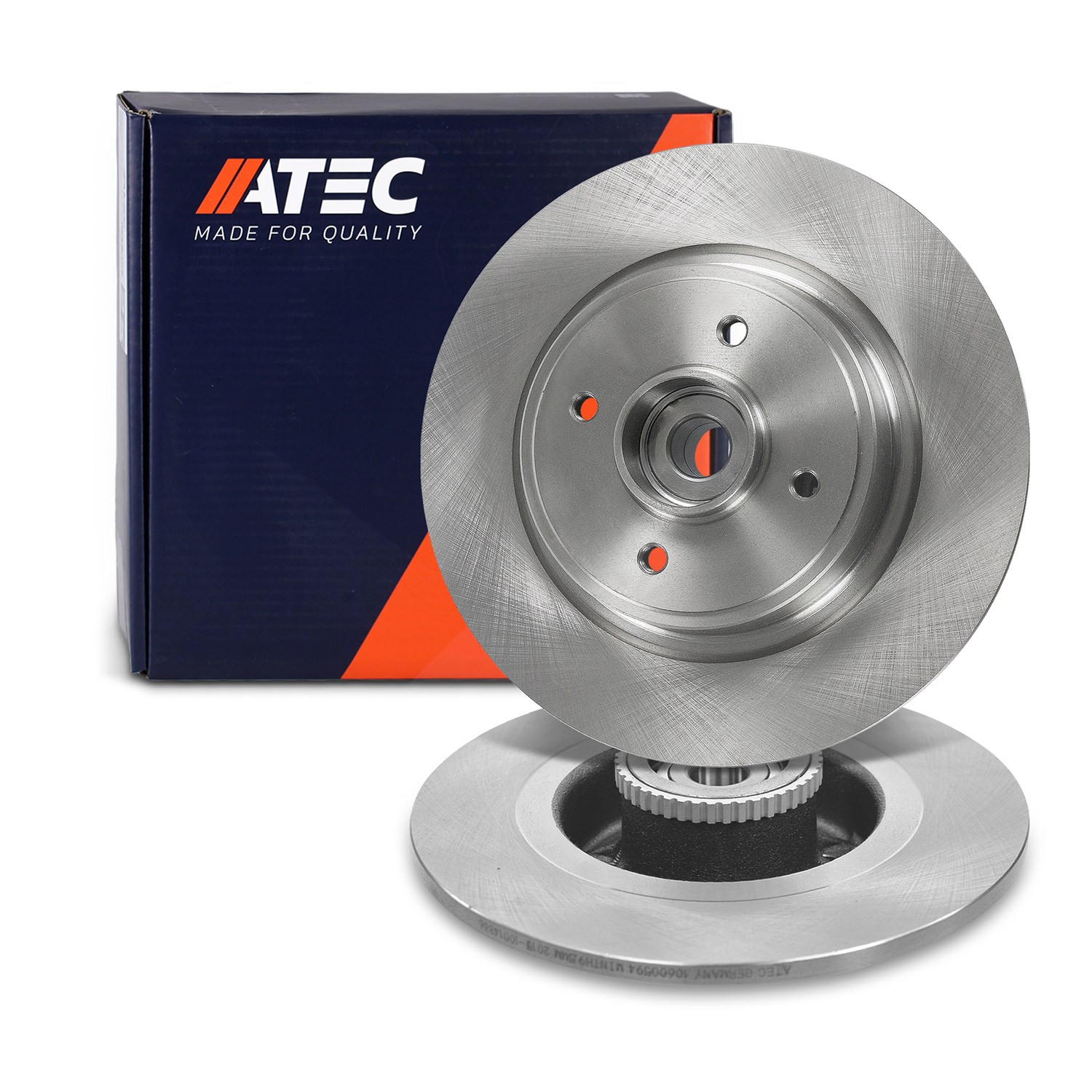 Atec 1x Bremsscheibe Hinterachse mit Sensorring+Radlager [Hersteller-Nr. 10600594] für Renault