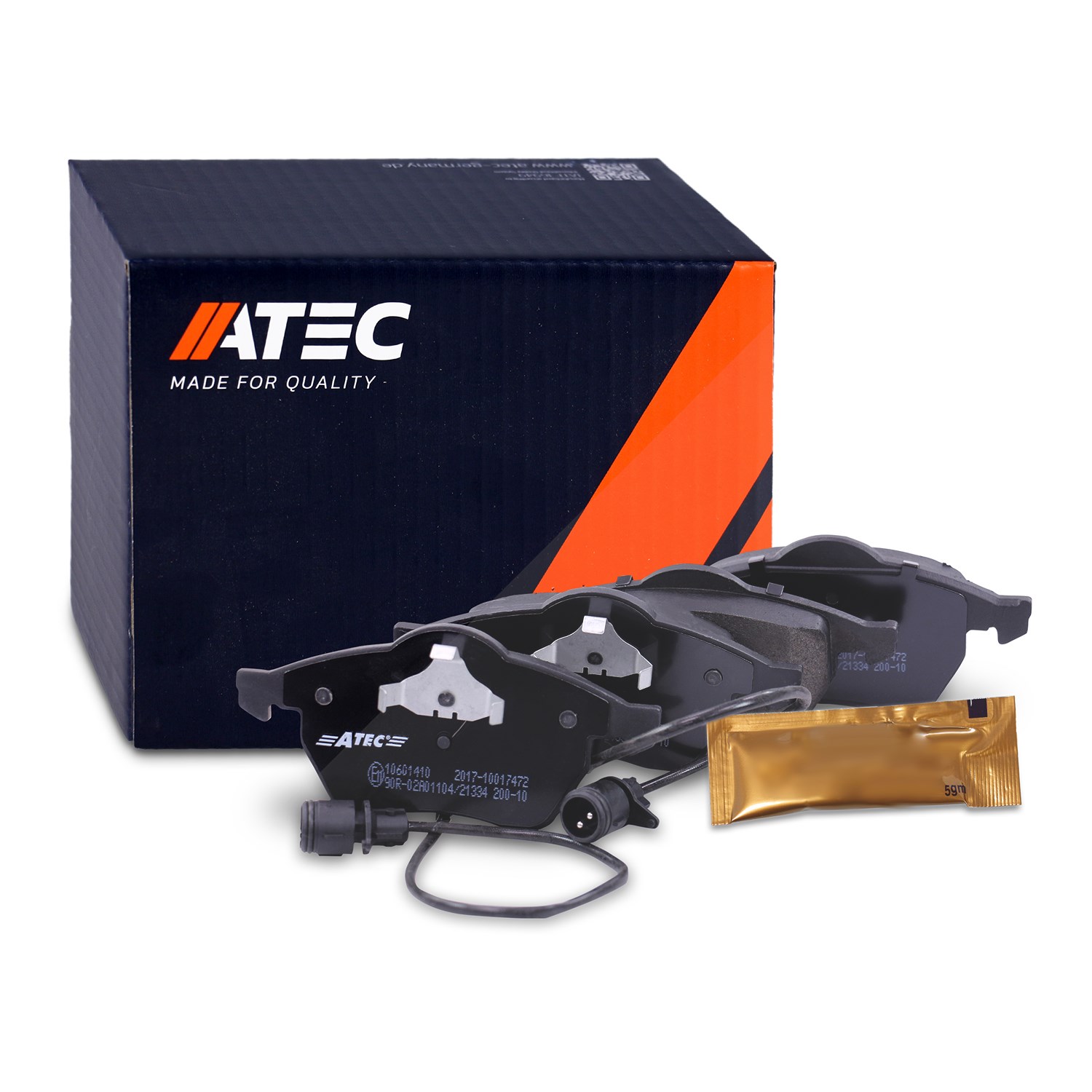 Atec Bremsbeläge vorne (Satz) mit VWK [Hersteller-Nr. 10601410] für VW, Seat, Ford