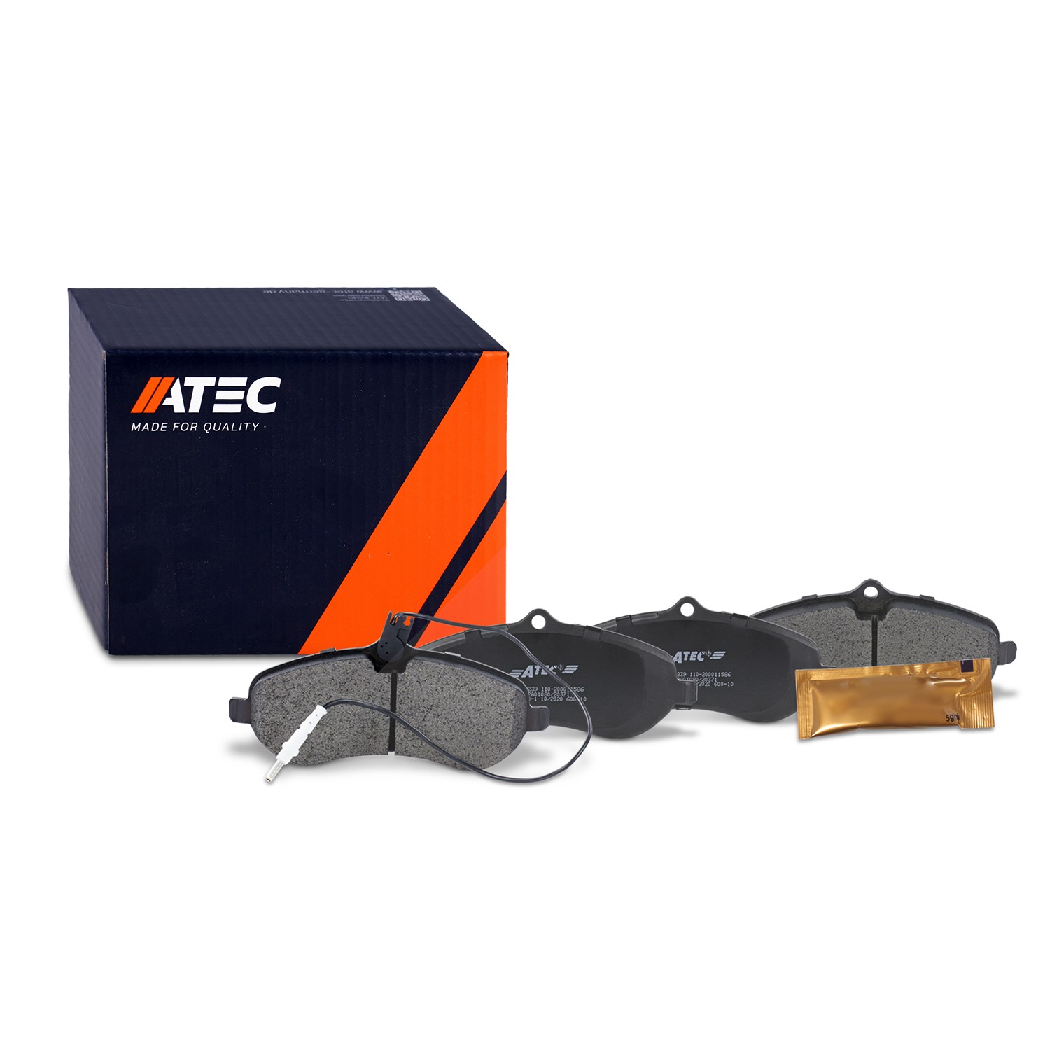 Atec Bremsbeläge vorne (Satz) mit VWK [Hersteller-Nr. 10602239] für Peugeot, Citroën, Fiat, Toyota