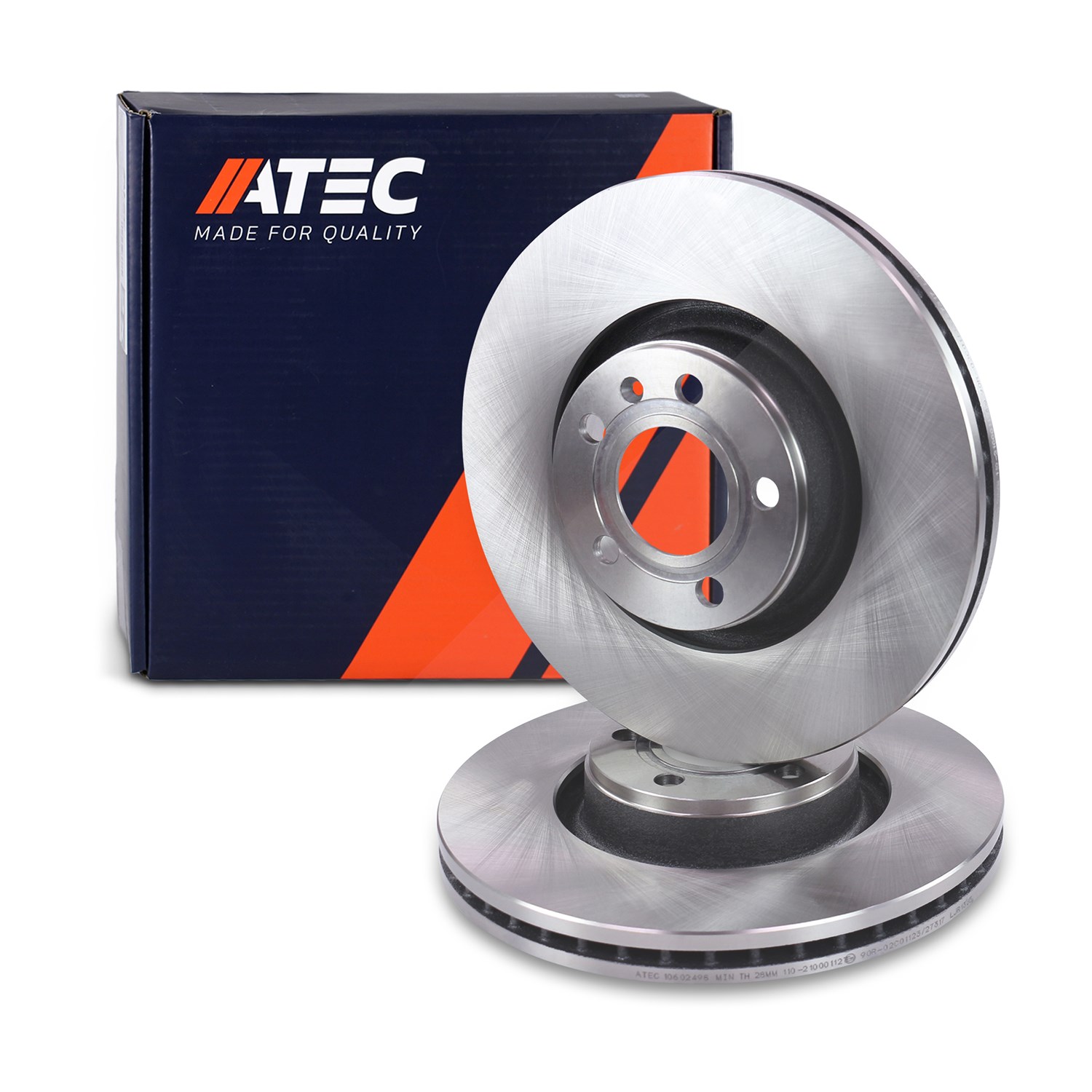 Atec 1x Bremsscheibe Vorderachse Belüftet [Hersteller-Nr. 10602498] für Audi