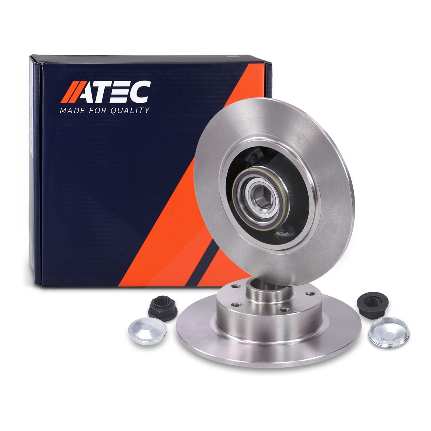 Atec 1x Bremsscheibe Hinterachse Voll mit Radlager [Hersteller-Nr. 10603791] für Renault