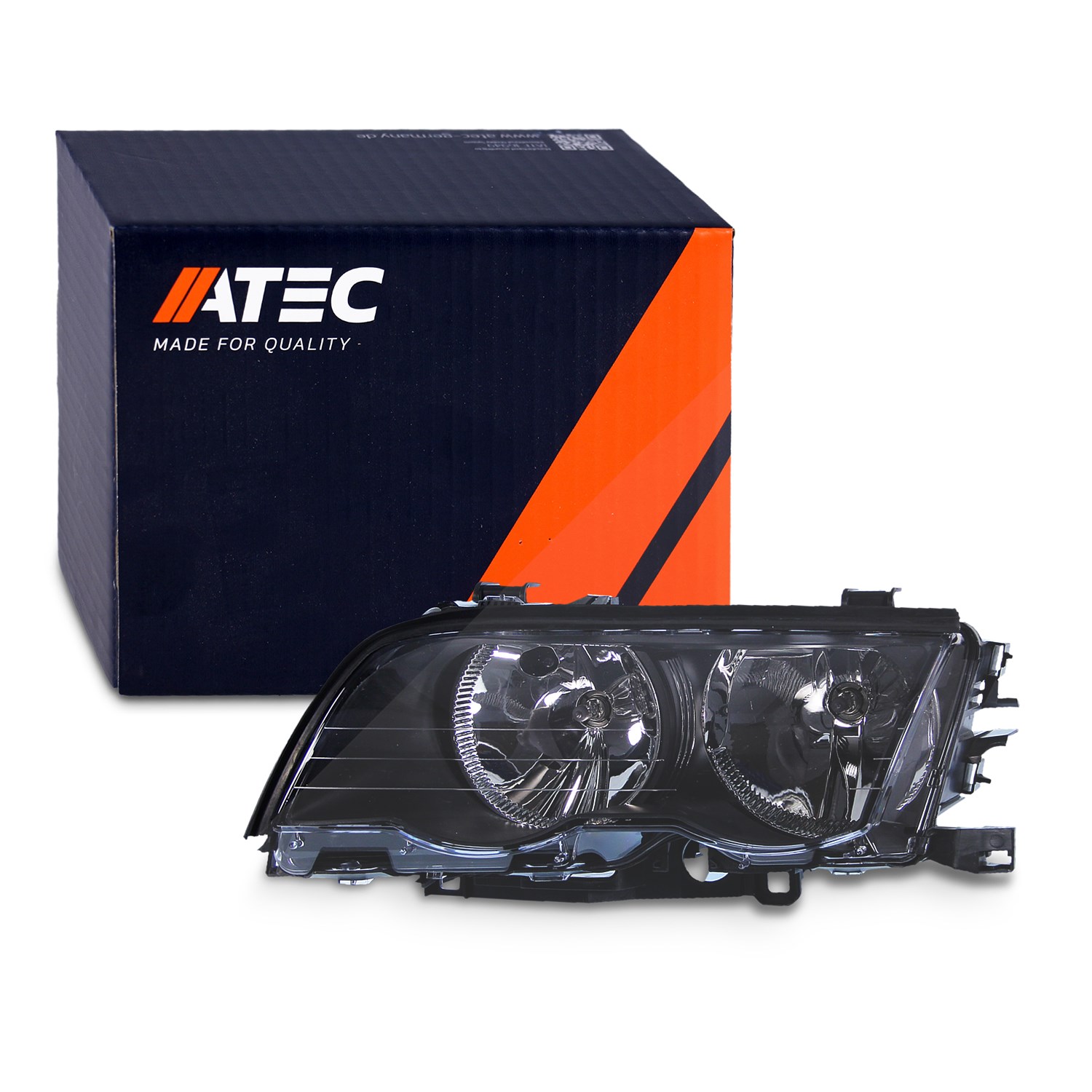 Atec Scheinwerfer H7/H7 schwarz mit Stellmotor [Hersteller-Nr. 30743379] für BMW